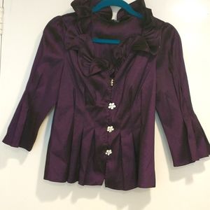 Chetta B Frill Neck Blouse - Size 4